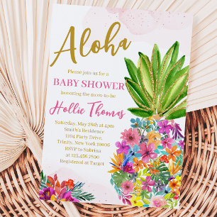 Girl Pineapple Baby Shower Invitation