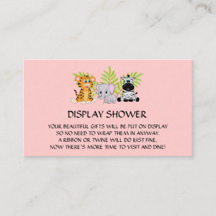 Girl Pink Baby Shower Display Shower Insert Safari