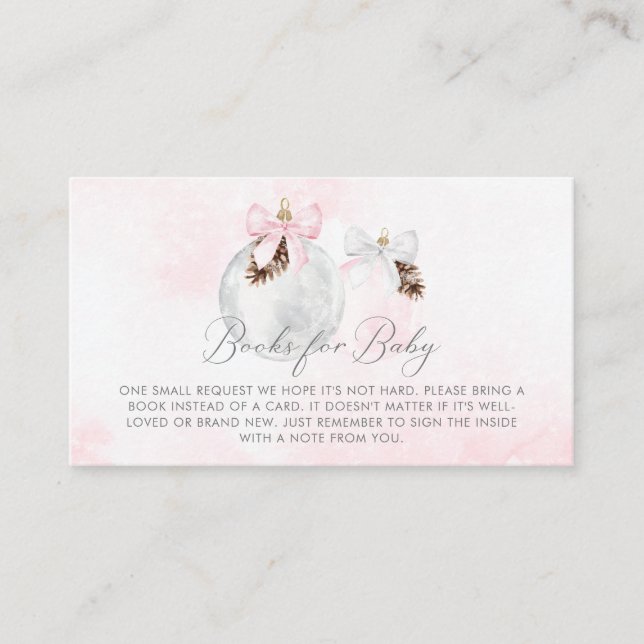 Girl Pink Christmas Books for Baby Enclosure Card (Front)
