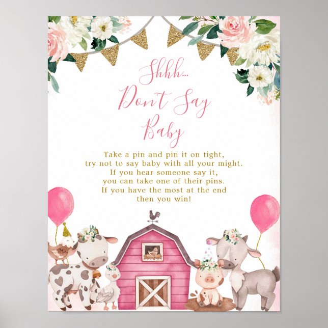 Girl Pink Farm Don't Say Baby Poster (Front)