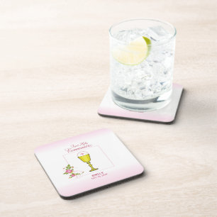 Girl Pink First Holy Communion, Chalice, Host, Ros Coaster