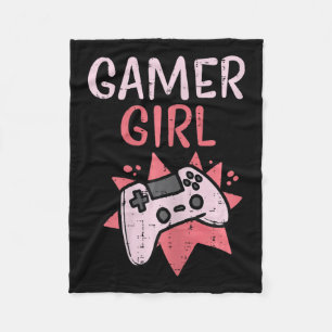 Girl Pink Game Controller Cute Video Gaming Women  Fleece Blanket