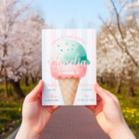 Girl Pink Ice Cream Birthday