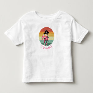 Girl Pink Parrot Pirate Party Toddler T-Shirt
