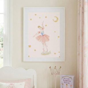 Girl Pink Princess Ballerina fairytale Bedroom Poster