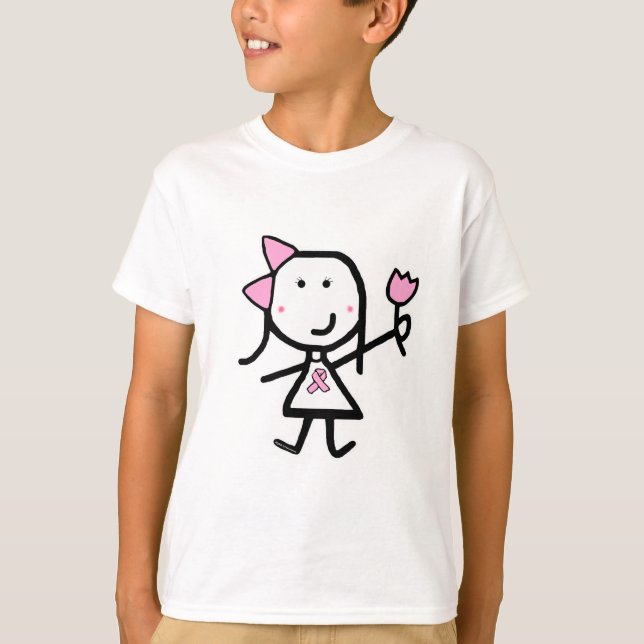 Girl & Pink Ribbon T-Shirt (Front)