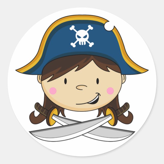 Girl Pirate Captain Sticker (Front)