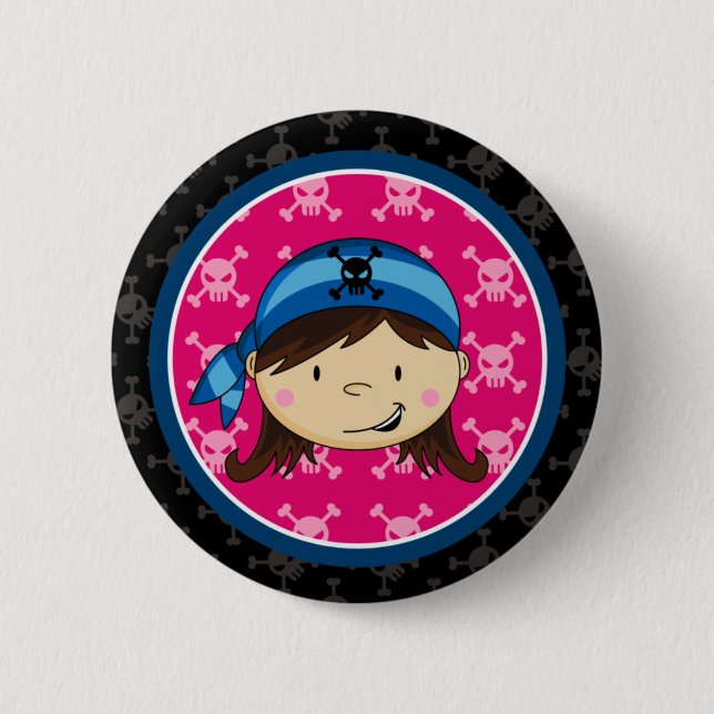Girl Pirate Crewman Button Badge (Front)
