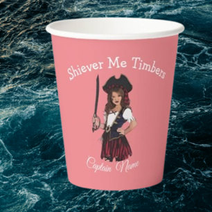 Girl Pirate  Paper Cups