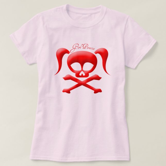 Girl Pirates Fitted Babydoll T-shirt (Design Front)