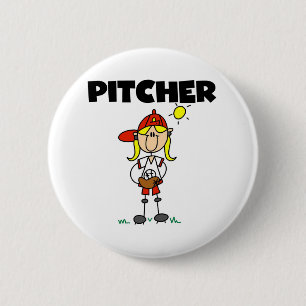 Girl Pitcher 6 Cm Round Badge