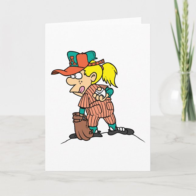 Girl Pitching In Baseball Greeting Cards (Creator Uploaded)
