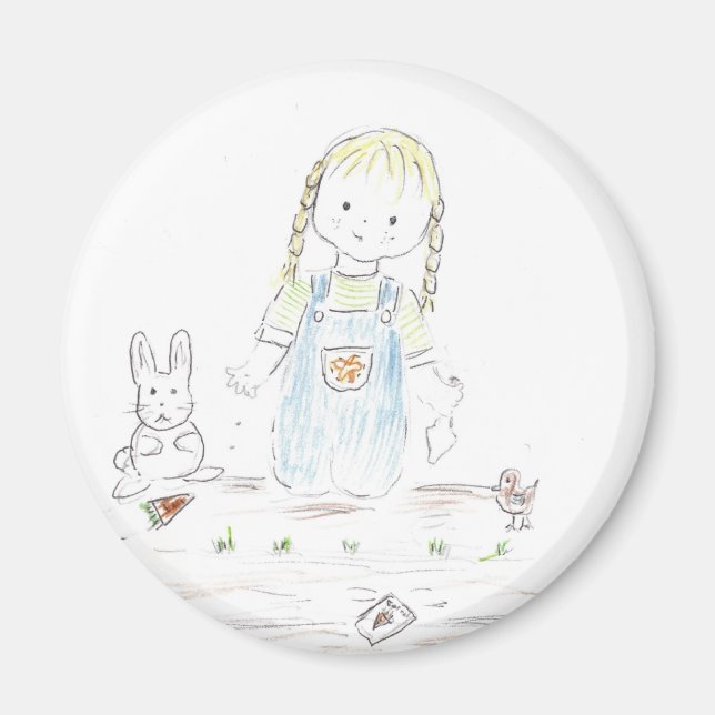 Girl Planting Magnet (Front)