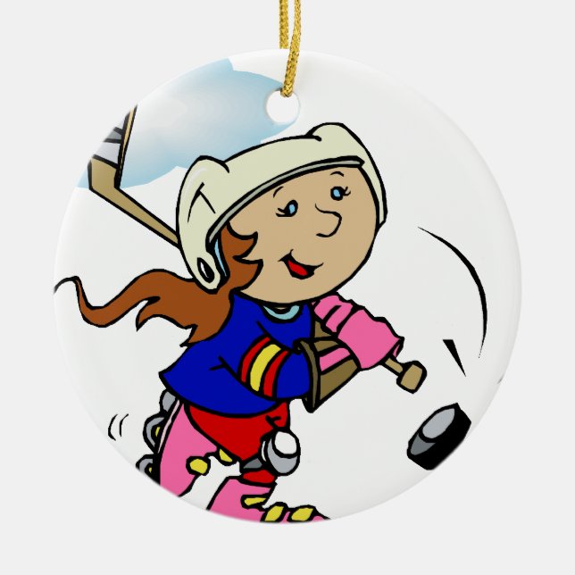 Girl Player Ceramic Tree Decoration (Front)