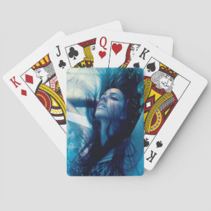 Girl playing card deck
