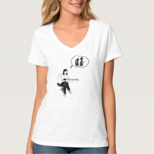 Girl Playing Guitar Thought Bubble Graphic Tee
