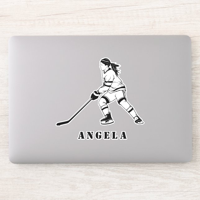 Girl Playing Ice-Hockey Team Player Girly Name Fun (Computer)