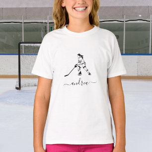 Girl Playing Ice Hockey Team Player Girly Name T-Shirt