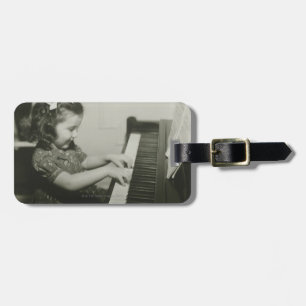 Girl Playing Piano Luggage Tag