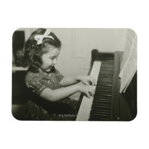 Girl Playing Piano Magnet