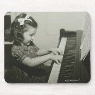 Girl Playing Piano Mouse Pad