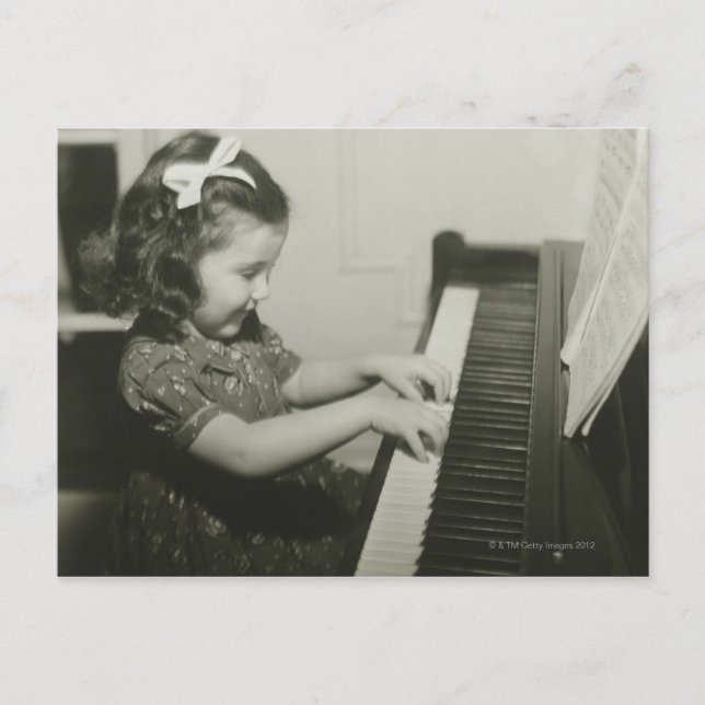 Girl Playing Piano Postcard (Front)