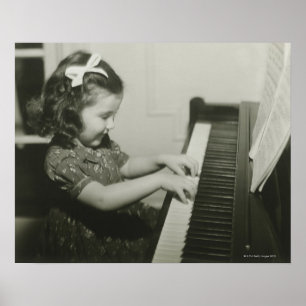 Girl Playing Piano Poster