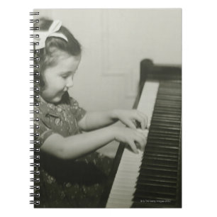 Girl Playing Piano Spiral Notebook