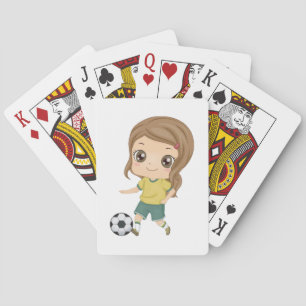 Girl Playing Soccer Adorable Kids Sports Cards