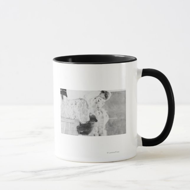 Girl Playing with Bear Cub in Seward 2 Mug (Right)