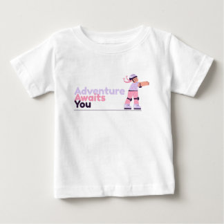 Girl Playing with Skates Pink Baby T-Shirt
