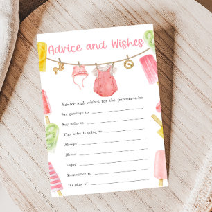 Girl Popsicle Baby Shower Advice and Wishes Game