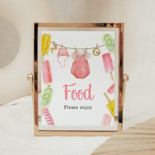 Girl Popsicle Baby Shower Food Poster