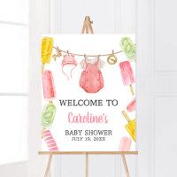Girl Popsicle Baby Shower Welcome