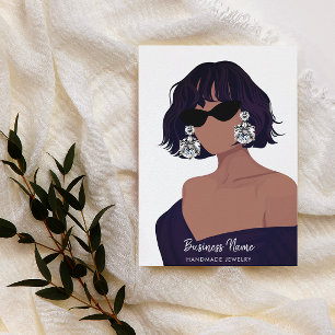 Girl Portraits Jewelry   Earrings Display Card