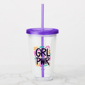 Girl Power Acrylic Tumbler