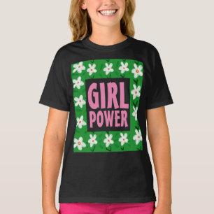 GIRL POWER ART T-SHIRTS WOMENS GIRLS DARK TEES