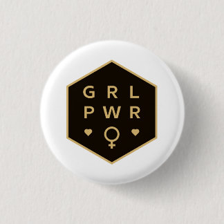 Girl Power | Black Colourful Graphic Design 3 Cm Round Badge
