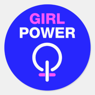 Girl Power Classic Round Sticker