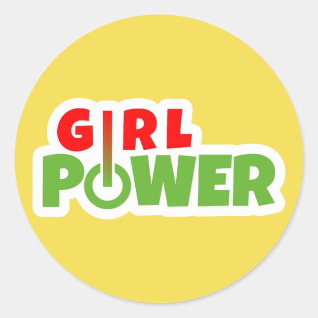 Girl Power Classic Round Sticker (Front)