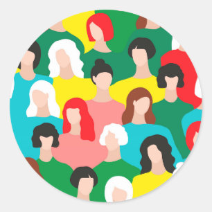 Girl power classic round sticker