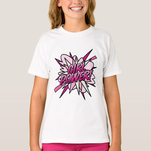 GIRL POWER Comic Book Pop Art T-Shirt (Front)