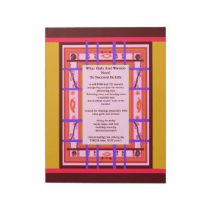 Girl Power Curvy Plaid Female Success notepad