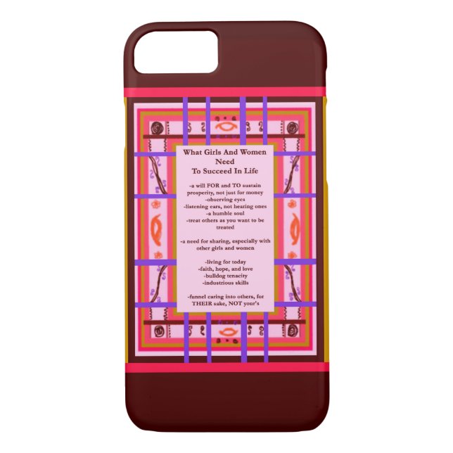Girl Power Curvy Plaid Female Success Wisdom case (Back)