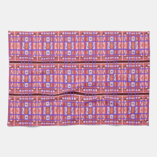 Girl Power Curvy Plaid Repeat Design Kitchen Towel