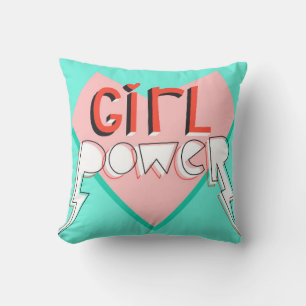 Girl power. Cute design with bright graphic slogan Cushion
