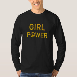 Girl Power Cute Vintage Peace Sign Female Empowerm T-Shirt