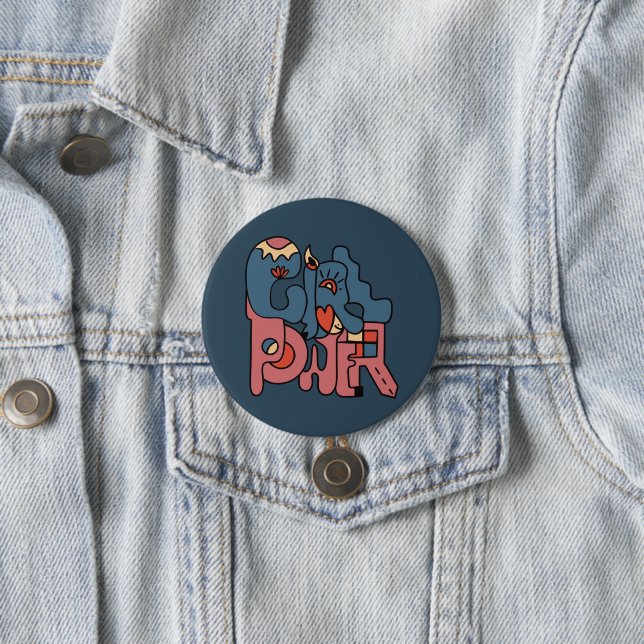 Girl Power Dark Version 7.5 Cm Round Badge (In Situ)