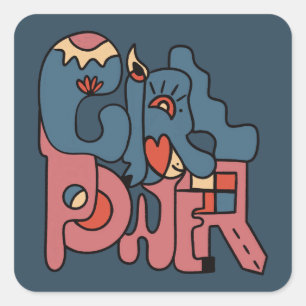 Girl Power Dark Version Square Sticker