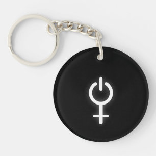Girl Power Electronic Symbol for Gamer Female Sign Key Ring